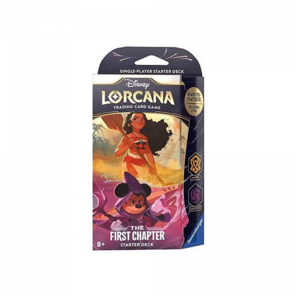 Mazo de inicio Ambar Amatista en Inglés de la colección Disney Lorcana T1 The First Chapter