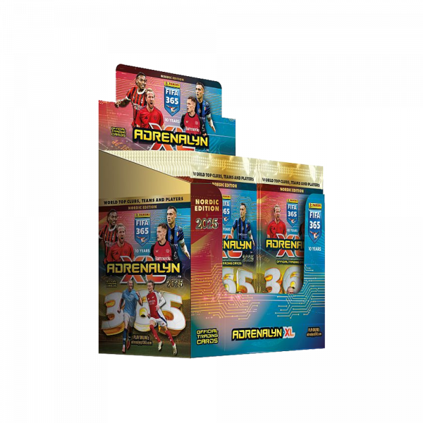Caja de sobres de la colección Panini AdrenalynXL Fifa 365 2025 Nordic Edition