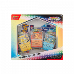 Póster decorativo de la serie Pokémon Evoluciones Prismáticas. Impresión de alta calidad con ilustraciones detalladas, perfecto para decorar habitaciones de fans y coleccionistas de Pokémon.