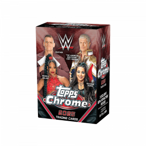Caja de sobres de la colección Topps Chrome WWE 2025