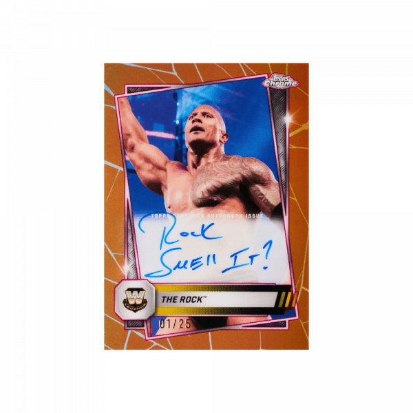 The rock de la colección Topps Chrome WWE 2025