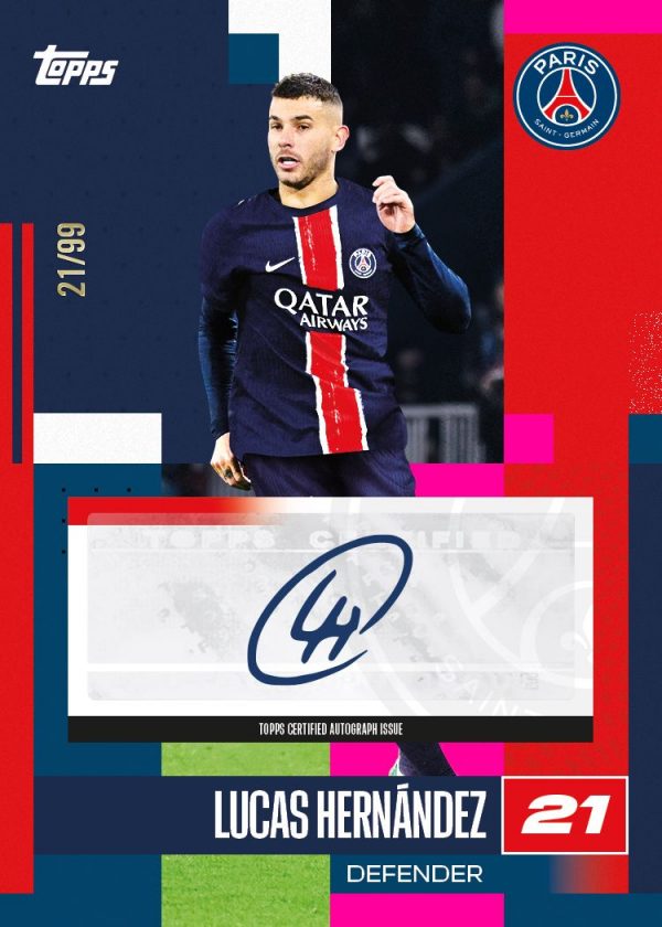 Lucas Hernández de la colección Topps Paris Saint-Germain Team Set 24/25