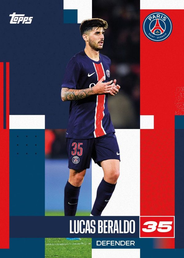 Lucas Beraldo de la colección Topps Paris Saint-Germain Team Set 24/25