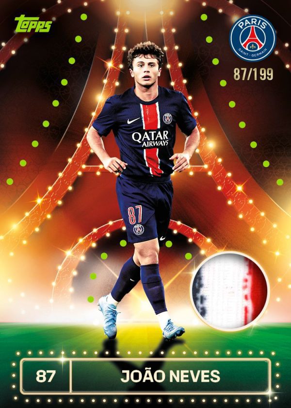 Joao Neves de la colección Topps Paris Saint-Germain Team Set 24/25